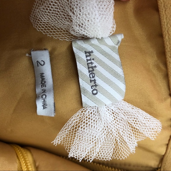 SOLD Anthro Hitherto Yellow/Cream Strapless Dress - Picture 8 of 8